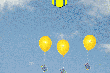 Ballonflugkarten Geburtstag, Luftballons zur Geburtstagsfeier steigen lassen